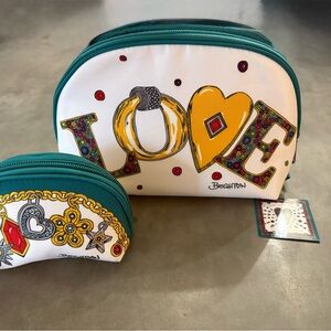 Brighton Charmed Love Two Piece Jewelry/Cosmetic Pouch Set